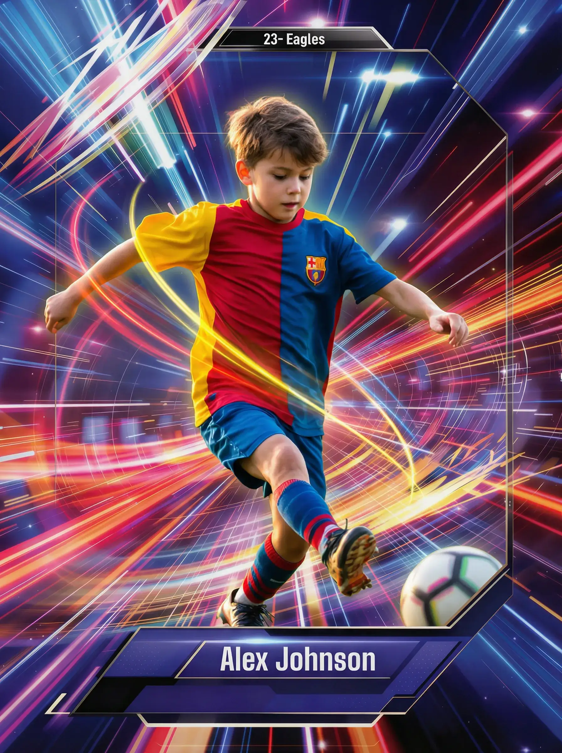 Finished custom trading card