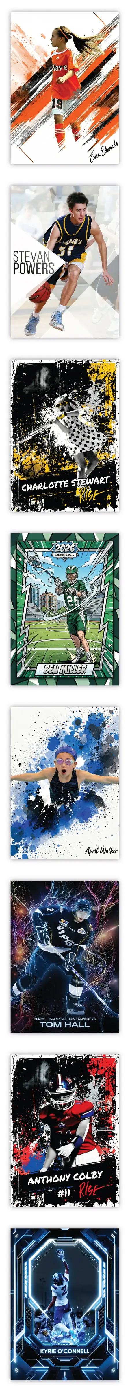 Custom sports cards showcase