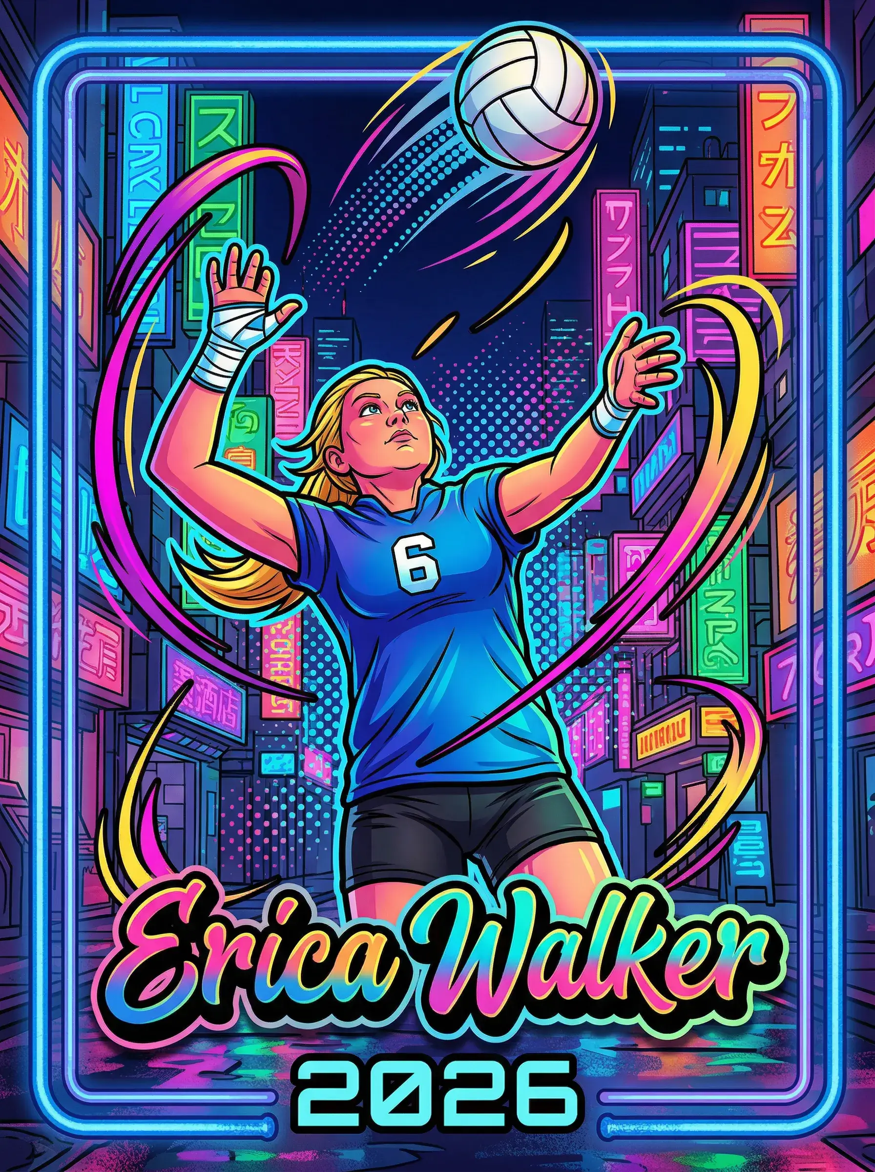 Neon Bomb series custom trading card