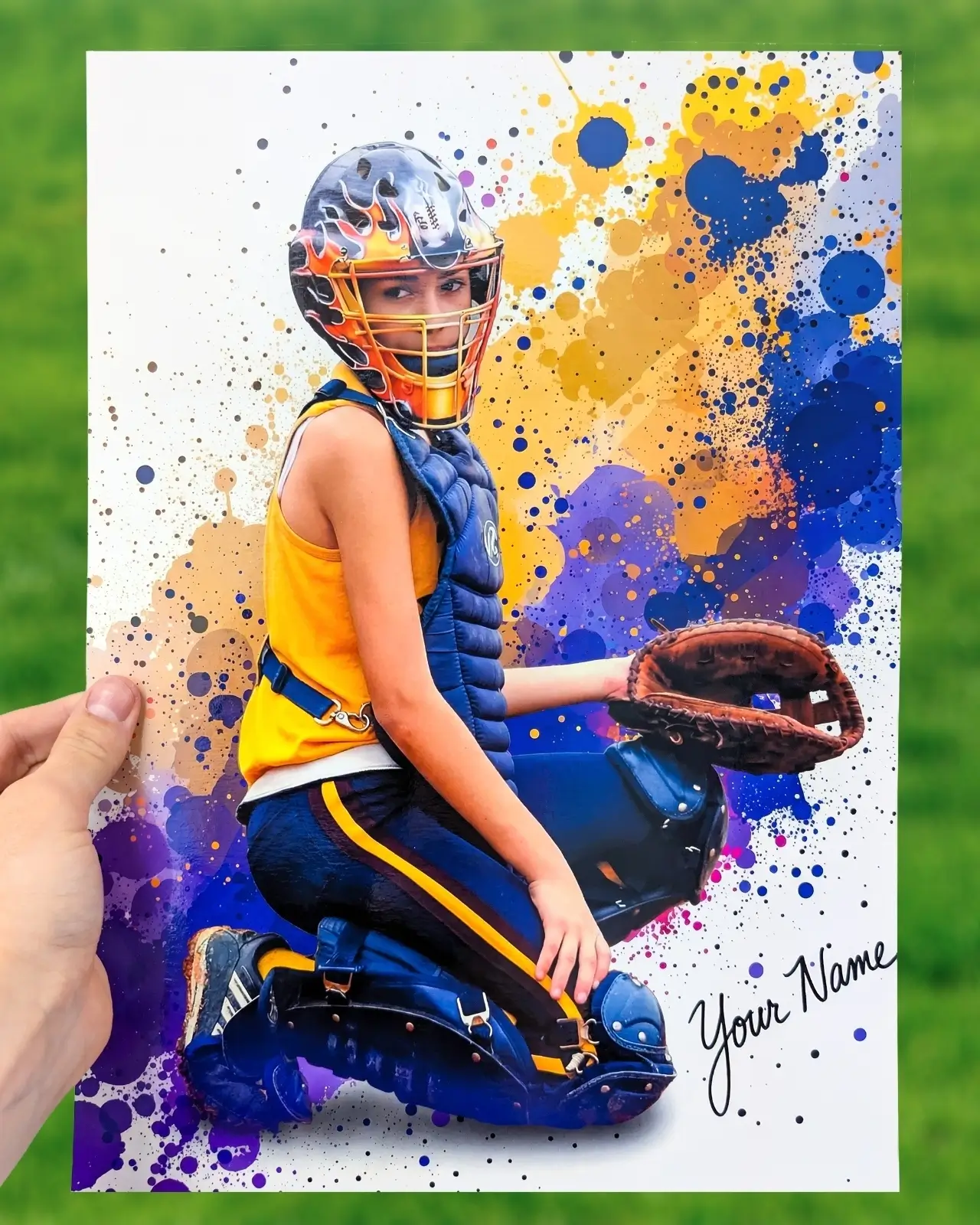 Professional trading card with gold finish